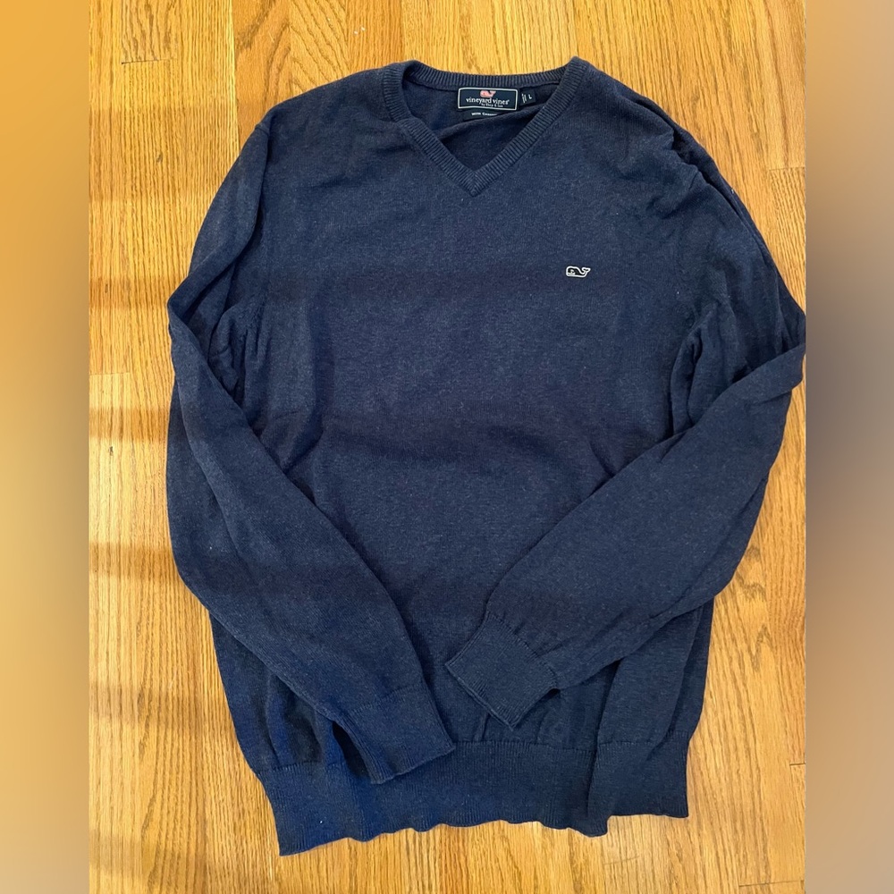 Vineyard Vines Navy V-Neck Sweater